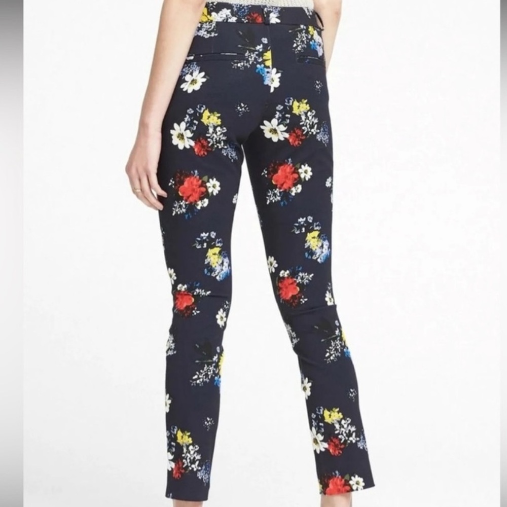 NEVER WORN BANANA REPUBLIC SLOAN NAVY FLORAL PANT - GREAT STRETCH & RECOVERY 6 - Picture 5 of 13